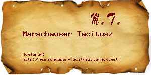 Marschauser Tacitusz névjegykártya